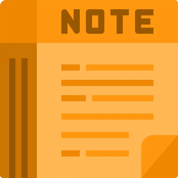 Bloc Notes Icône Papeterie Bureau Dans Style Plat — Image vectorielle