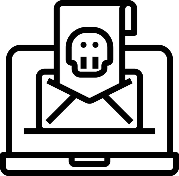 Icono Sobre Correo Electrónico Peligro Estilo Esquema — Vector de stock