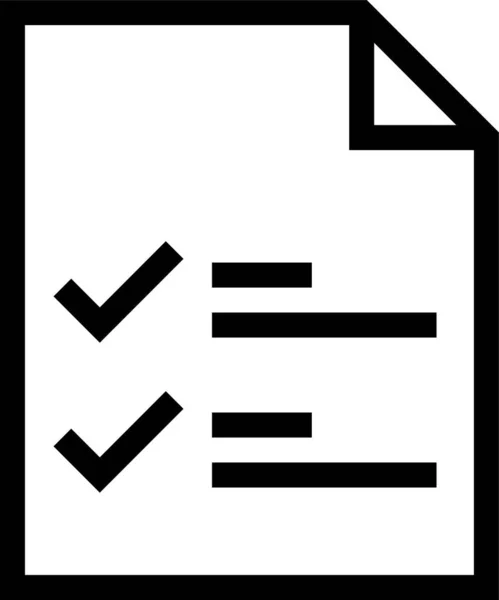 Marca Verificación Icono Del Archivo Documento Estilo Esquema — Archivo Imágenes Vectoriales