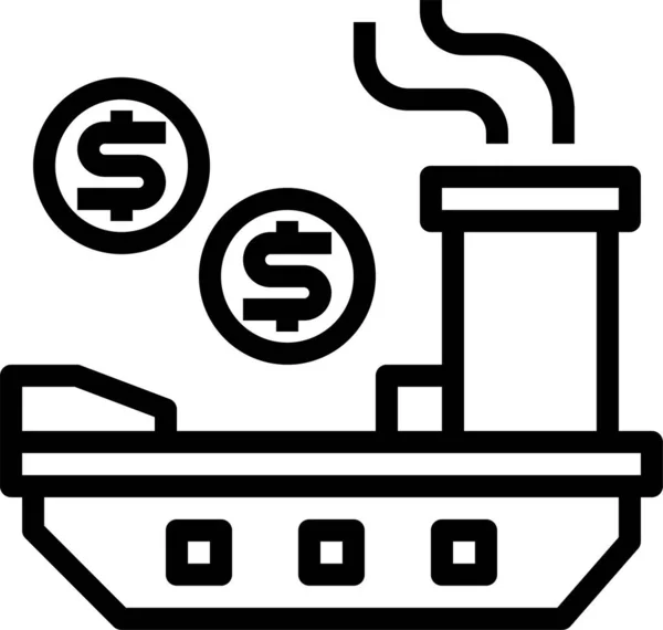 Ikona Inwestycji Walucie Bankowej Zarysie — Wektor stockowy