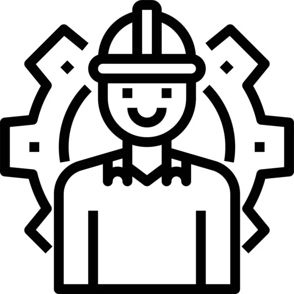 Engineer Gear Man Icon — Stock Vector