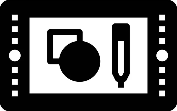 Icono Dibujo Monitor Gráfico — Vector de stock