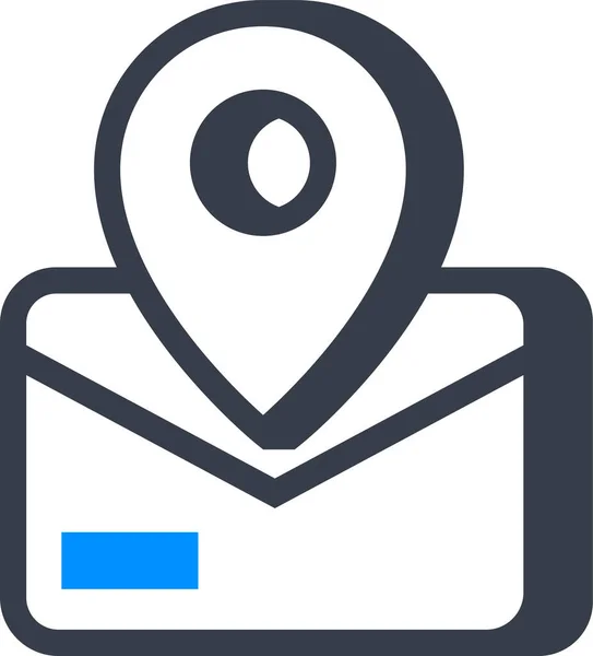 Email Location Pin Icon — Stock Vector