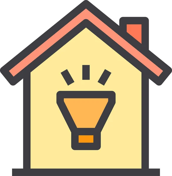 Ícone Propriedade Home Light Estilo Esboço Preenchido —  Vetores de Stock