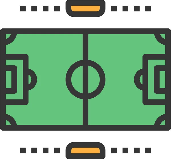 Πεδίο Ποδόσφαιρο Εικονίδιο Ποδοσφαίρου Στυλ Γεμάτο Περίγραμμα — Διανυσματικό Αρχείο