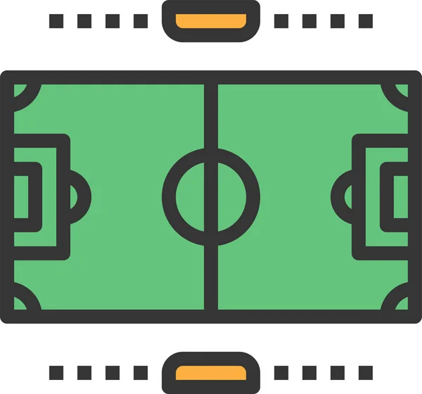 Veld Voetbal Voetbal Pictogram Gevulde Outline Stijl — Stockvector