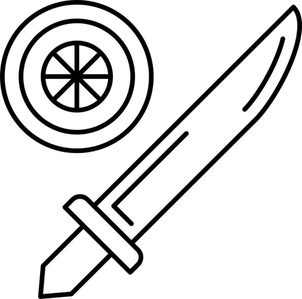 Ikona Nożem Gry Planszowej Zarysie Stylu — Wektor stockowy