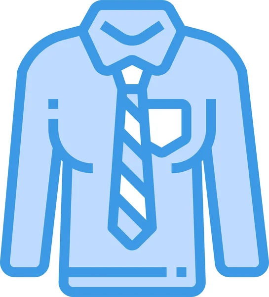 Camisa Corbata Icono Ropa Estilo Contorno Lleno — Vector de stock