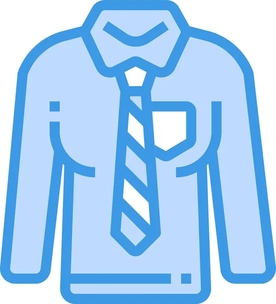 Shirt Stropdas Kleding Pictogram Gevulde Outline Stijl — Stockvector