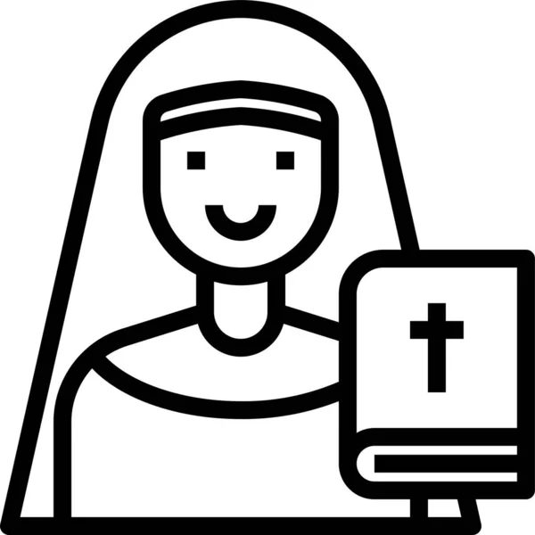 Avatar Monja Cristiana Icono Categoría Avatar — Archivo Imágenes Vectoriales