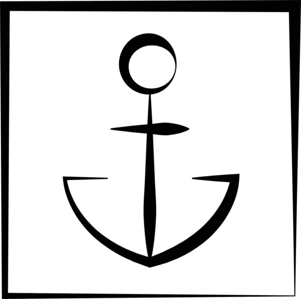 Anchor Boat Marine Icon Handdrawn Style — Stock Vector