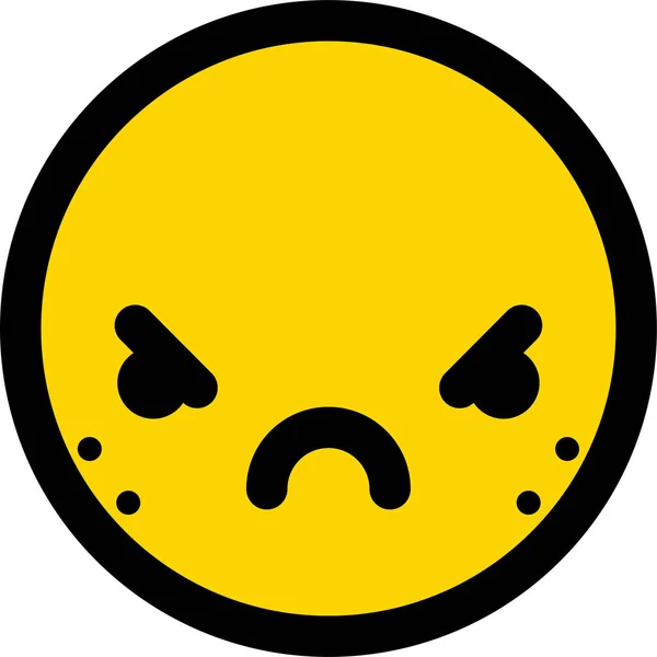Εξαγριωμένο Εικονίδιο Emoji Emoticon Στυλ Πλήρους Περιγράμματος — Διανυσματικό Αρχείο
