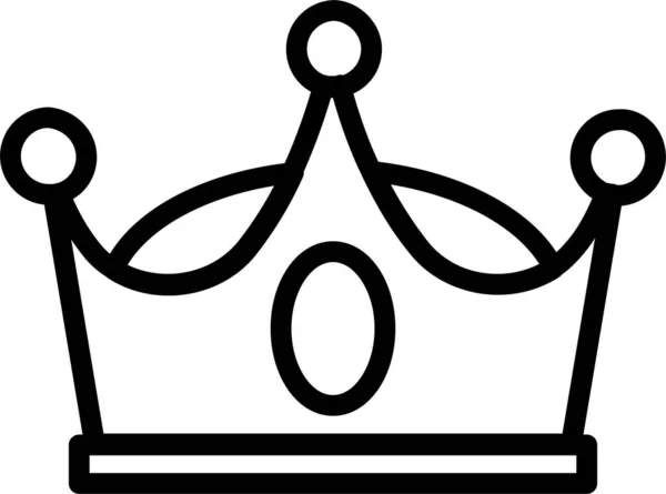 Corona Rey Icono Reina Estilo Contorno — Archivo Imágenes Vectoriales