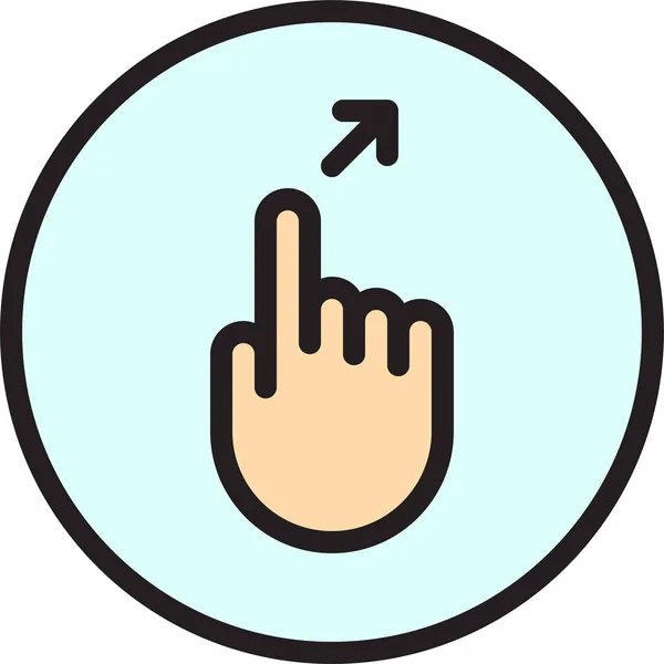 Handysymbol Mit Fingergeste Stil Ausgefüllter Konturen — Stockvektor