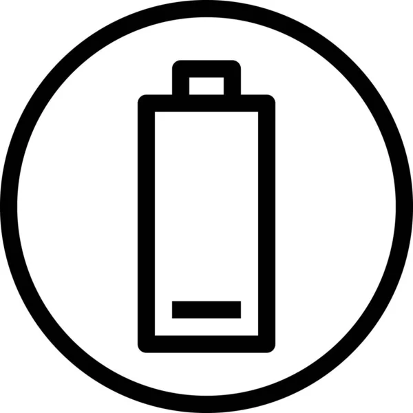 Batterie Unverzichtbar Niedrigeres Symbol Umriss Stil — Stockvektor