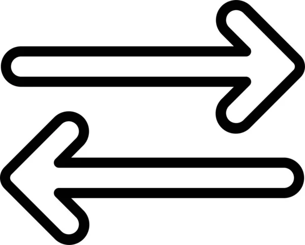 Icono Flecha Intercambio Transferencia Estilo Esquema — Archivo Imágenes Vectoriales