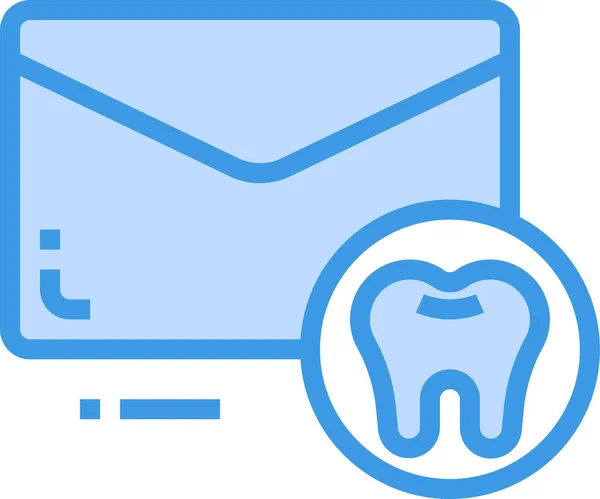 Ícone Envelope Mail Dental Estilo Esboço Preenchido —  Vetores de Stock