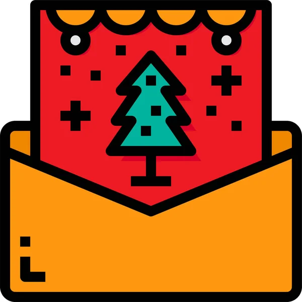 Xmas Κάρτα Χαιρετισμούς Εικονίδιο Στην Κατηγορία Χριστούγεννα — Διανυσματικό Αρχείο