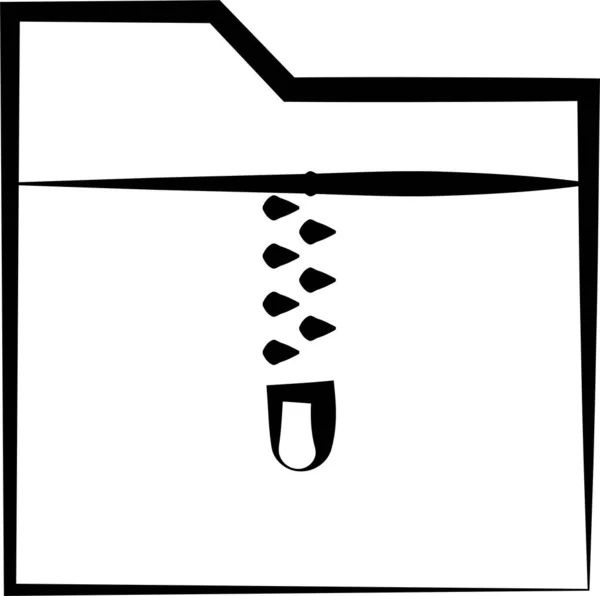 Archivkomprimiertes Zip Symbol Handgezeichneten Stil — Stockvektor