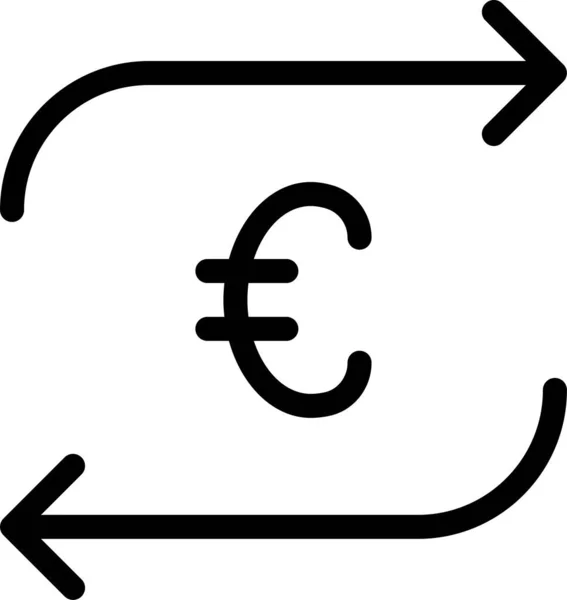 Měna Mince Euro Ikona Pevném Stylu — Stockový vektor