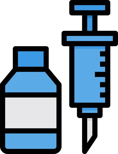 Ikona Medyczna Zastrzyku Narkotyków Szpitalach Opiece Zdrowotnej Kategorii — Wektor stockowy
