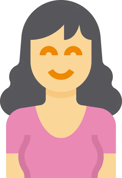 Avatar Mujer Lindo Icono — Vector de stock