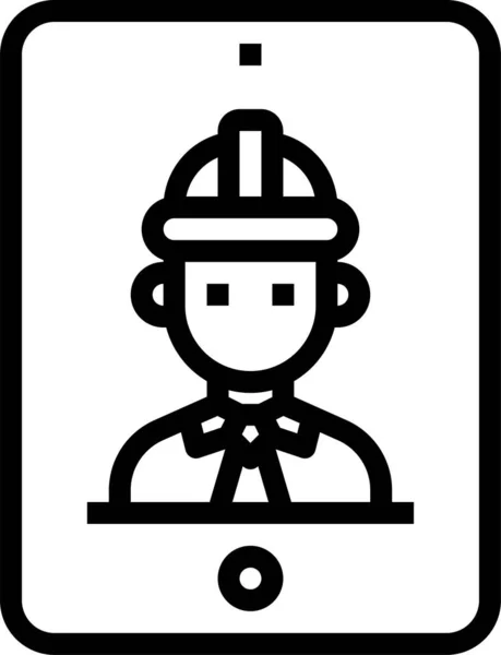 Bouwkundig Ingenieur Smartphone Pictogram — Stockvector