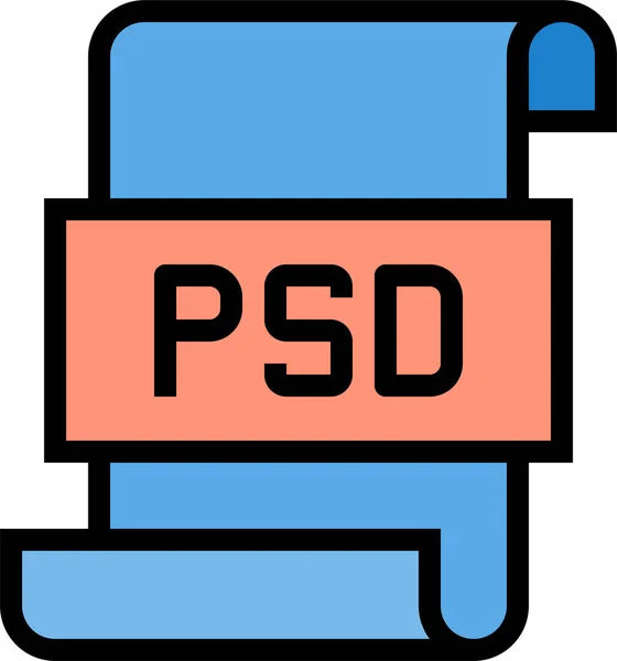 Значок Файла Psd Документа Заповненому Стилі — стоковий вектор