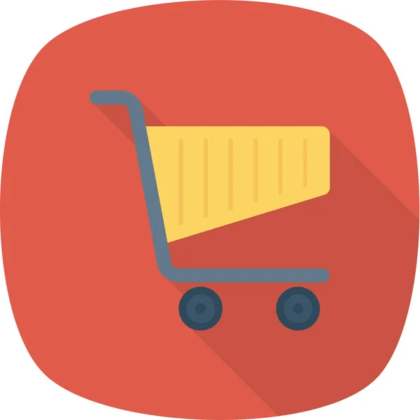 Basket Cart Purchase Icon Flat Style — Stock Vector