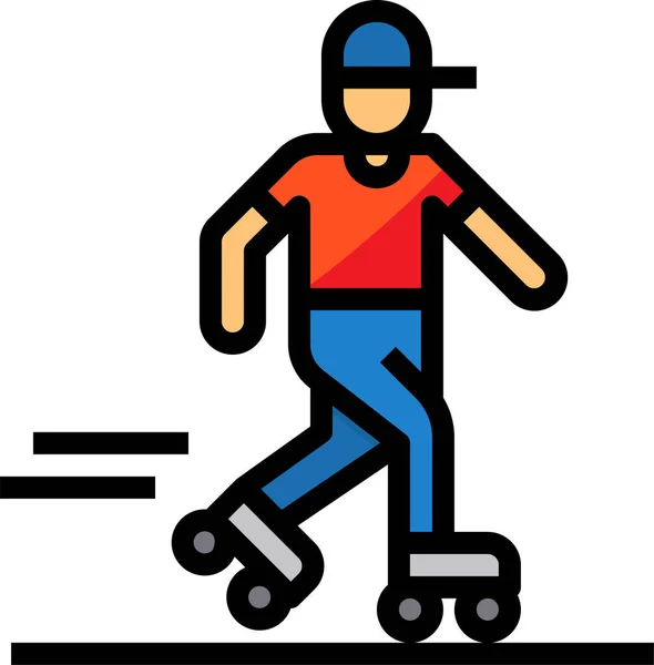 Patinador Icono Aventura — Vector de stock