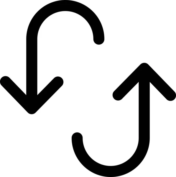 Pfeil Richtungs Symbol Solidem Stil Aktualisieren — Stockvektor