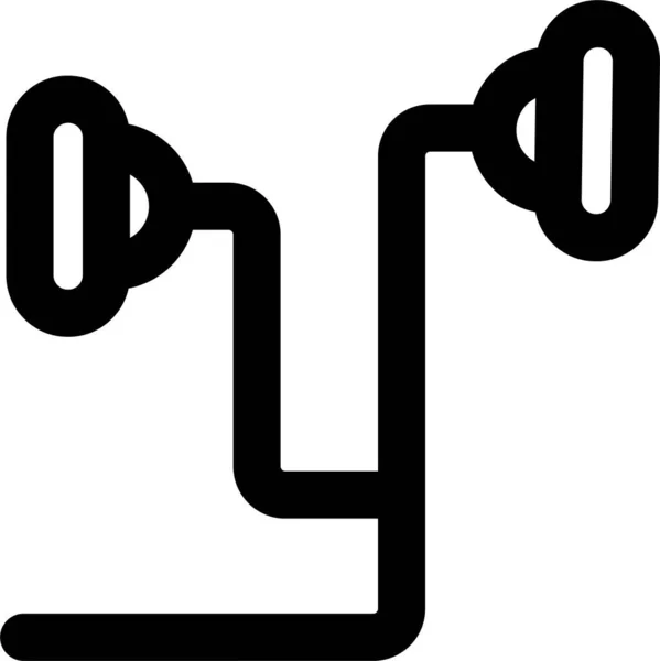 Kopfhörer Audio Medien Symbol Umriss Stil — Stockvektor