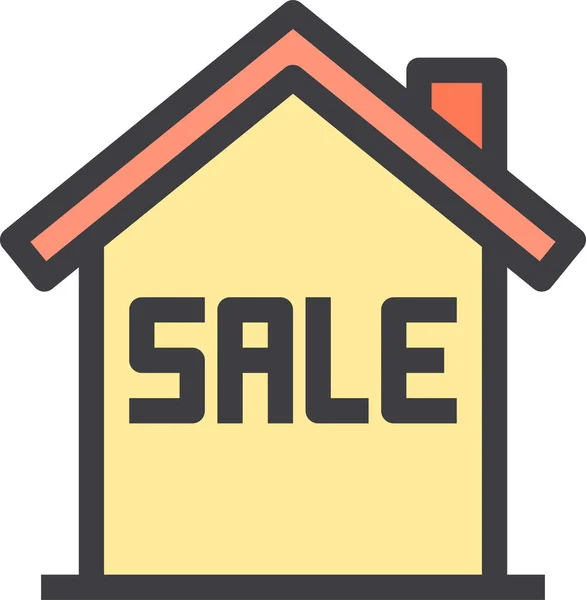 Ikona Prodeje Domácí Nemovitosti Stylu Vyplněného Osnovy — Stockový vektor