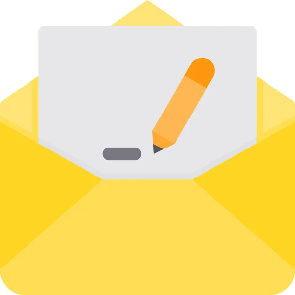 Ícone Carta Mail Comunicação Estilo Plano — Vetor de Stock