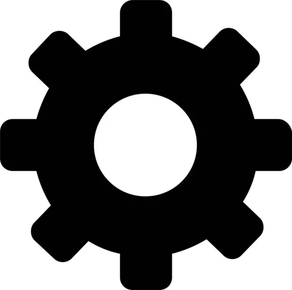 Icono Engranaje Configuración Cogwheel Estilo Sólido — Archivo Imágenes Vectoriales