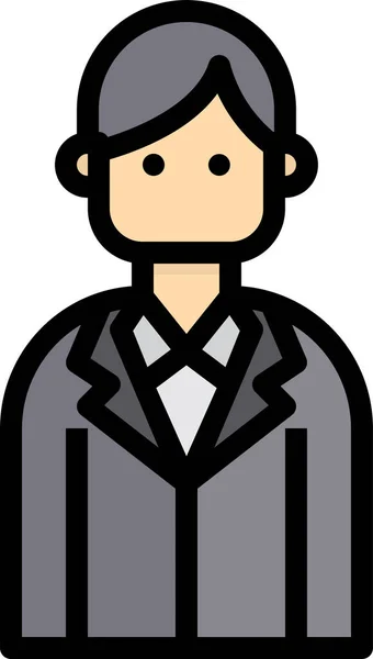 Avatar Business Man Icon Fill Outline Style — Stockový vektor