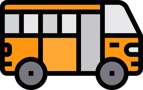 配送のカテゴリーにおけるバス配送の公共アイコン — ストックベクタ