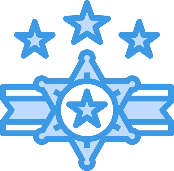 Odznaka Gwiazda Usa Ikona Stylu Wypełniony Zarys — Wektor stockowy