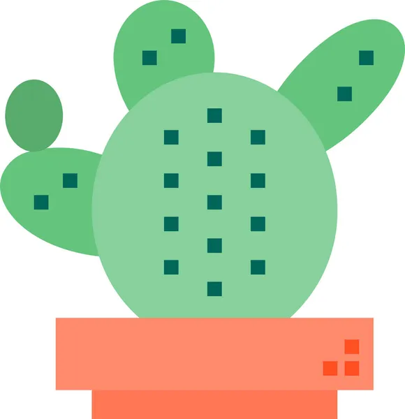 Cactus Botánico Icono Naturaleza Estilo Plano — Vector de stock