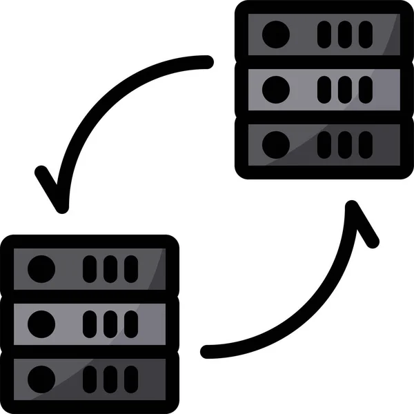 Ikona Serveru Pro Výměnu Obrysů Cloudu — Stockový vektor