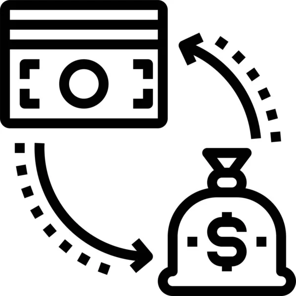 Currency Exchange Money Icon Outline Style — Stock Vector