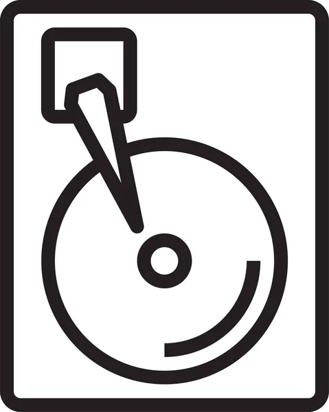 Icono Del Disco Del Dispositivo Informático Estilo Esquema — Archivo Imágenes Vectoriales