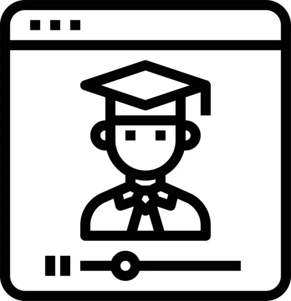 Browser Education Learning Icon Outline Style — Stock Vector