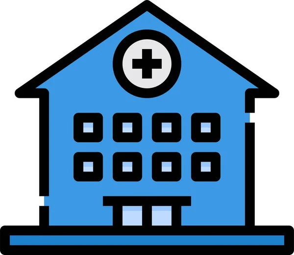 Nemocniční Budova Zdravotní Ikona — Stockový vektor