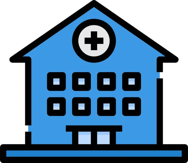 Edificio Del Hospital Icono Salud — Vector de stock