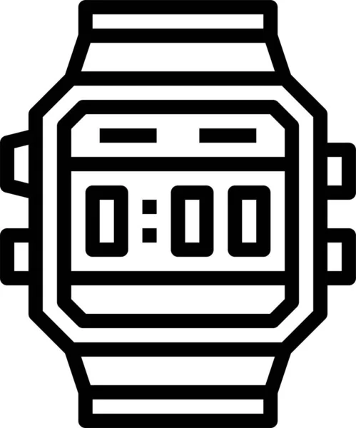Ρολόι Ψηφιακό Εικονίδιο Του Χρόνου Στην Κατηγορία Ηλεκτρονικών Συσκευών Συσκευών — Διανυσματικό Αρχείο