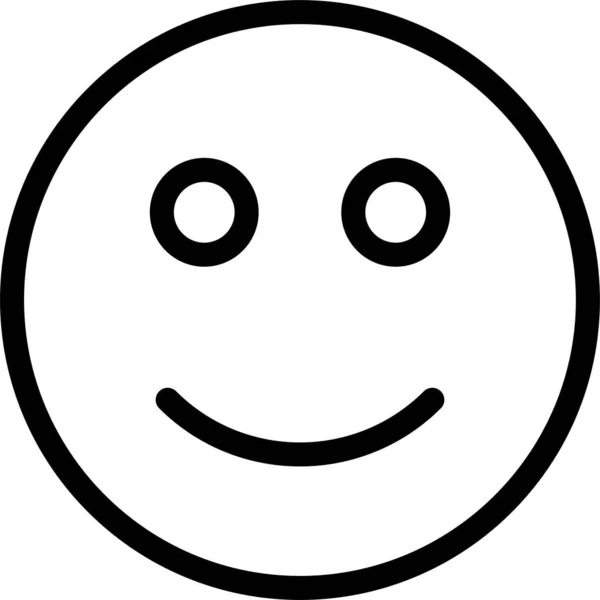 Emoji Ansikte Glad Ikon Kontur Stil — Stock vektor