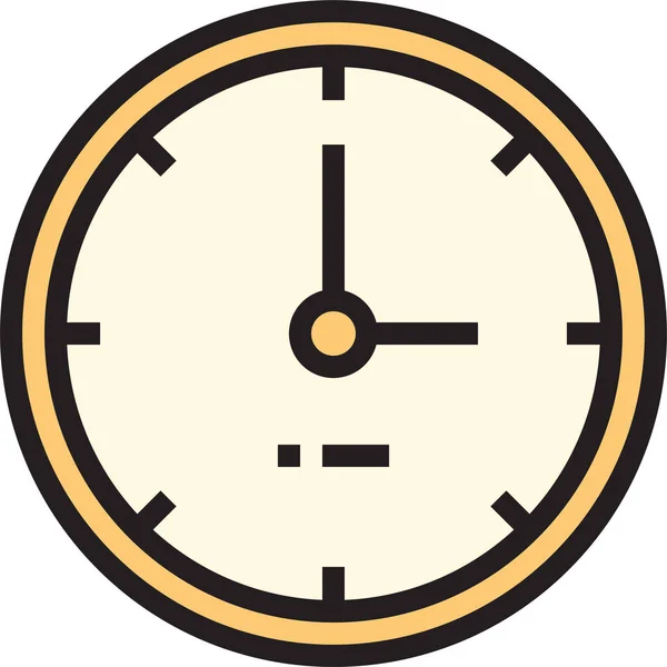 Icono Oficina Del Reloj Negocios Estilo Contorno Lleno — Vector de stock