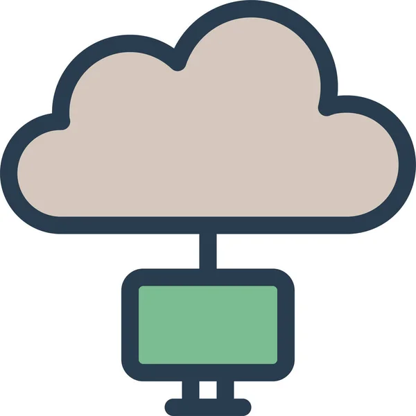 Business Cloud Communiceren Pictogram Gevulde Outline Stijl — Stockvector