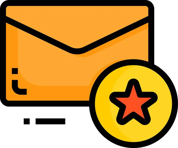 Email Busta Lettera Icona Stile Contorno Riempito — Vettoriale Stock